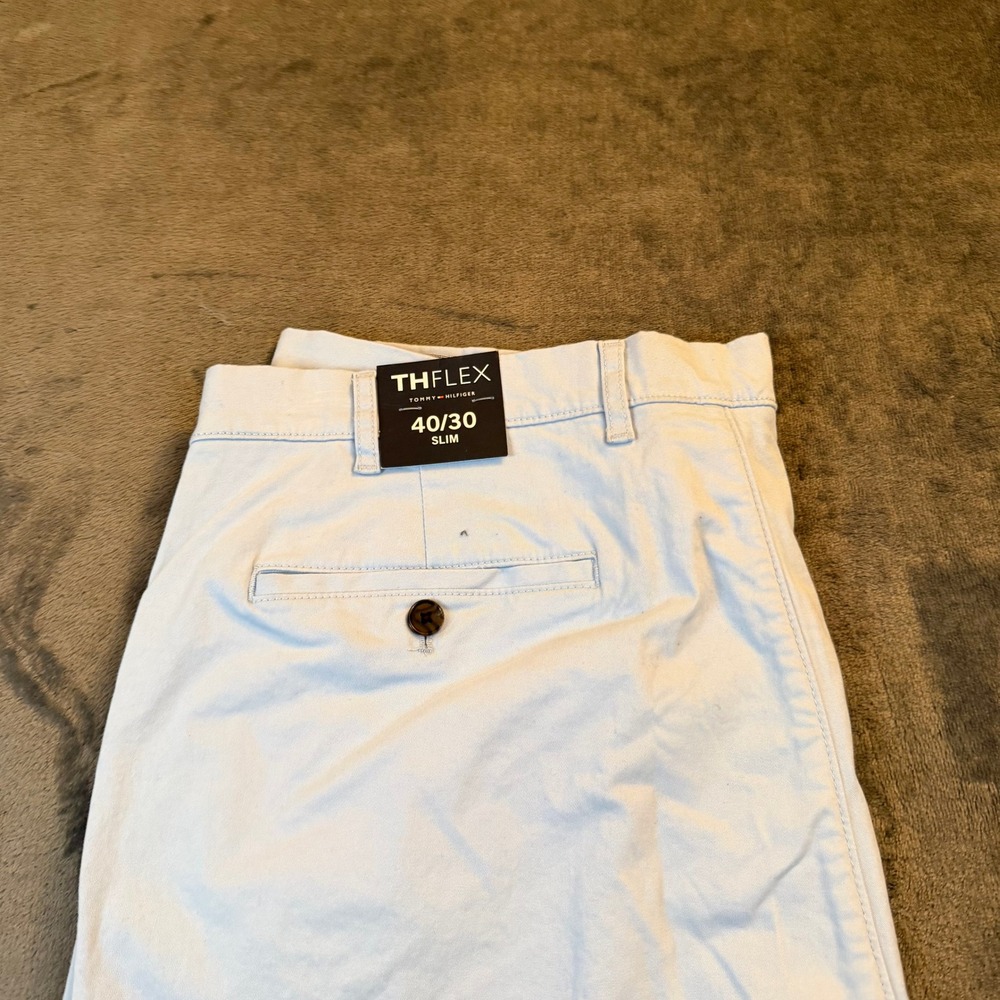 Tommy Hilfiger‎ THFlex Slim Fit Stretch Chino Pants Light Blue Mens 40x30" NWT
